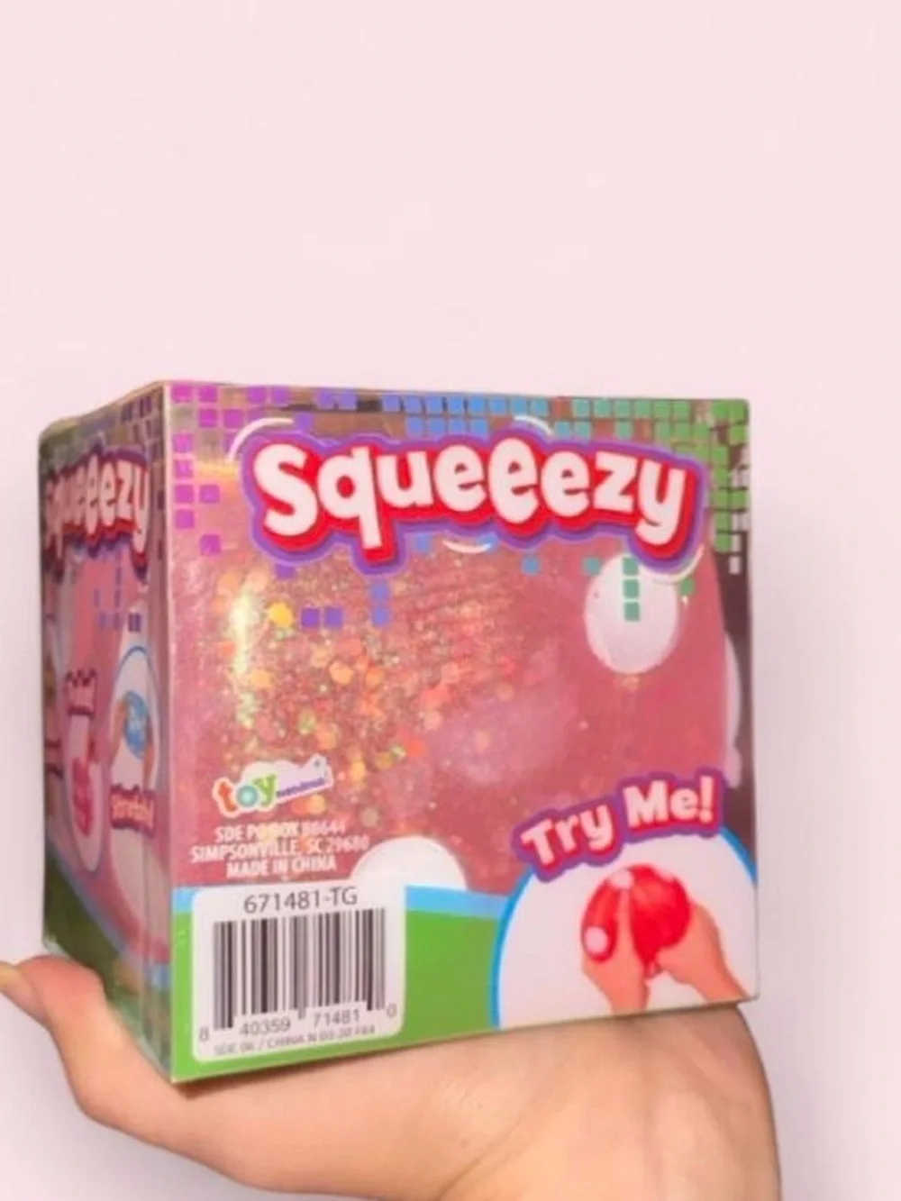 Squishy Glitter Dice - Pink